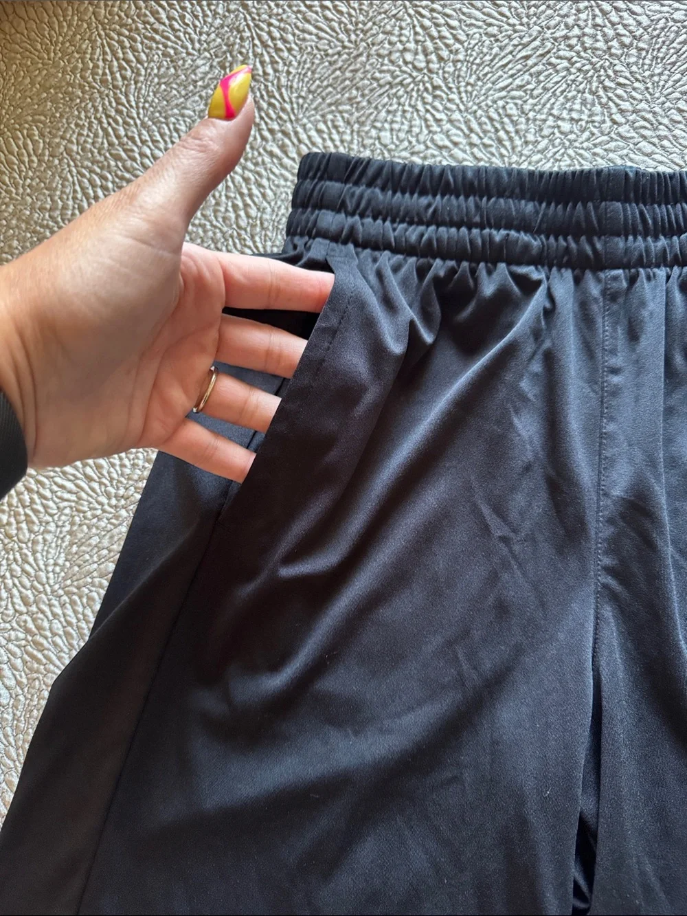 adidas Black Athletic Shorts with Vertical Logo
